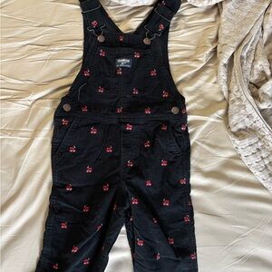 OshKosh B'gosh Black Overalls with Red Details